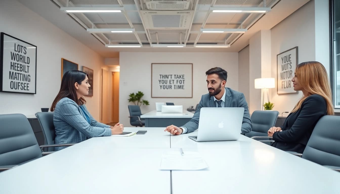 Headhunter Schweiz berät Klienten in einem modernen Büro mit einem professionellen und einladenden Ambiente.