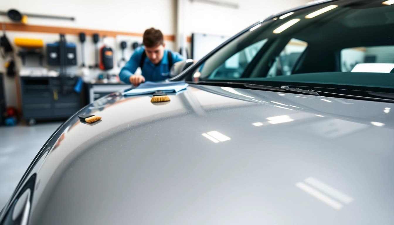 Fahrzeugaufbereitung: Professionelle Fahrzeugreinigung mit glänzendem Finish.