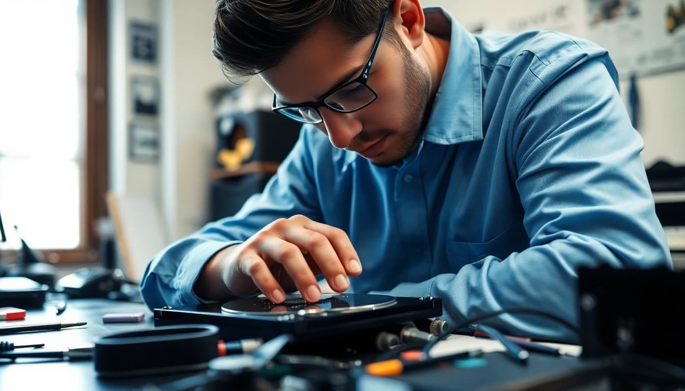 Effektive datenrettung externe festplatte durch einen Techniker in einem professionellen Umfeld.