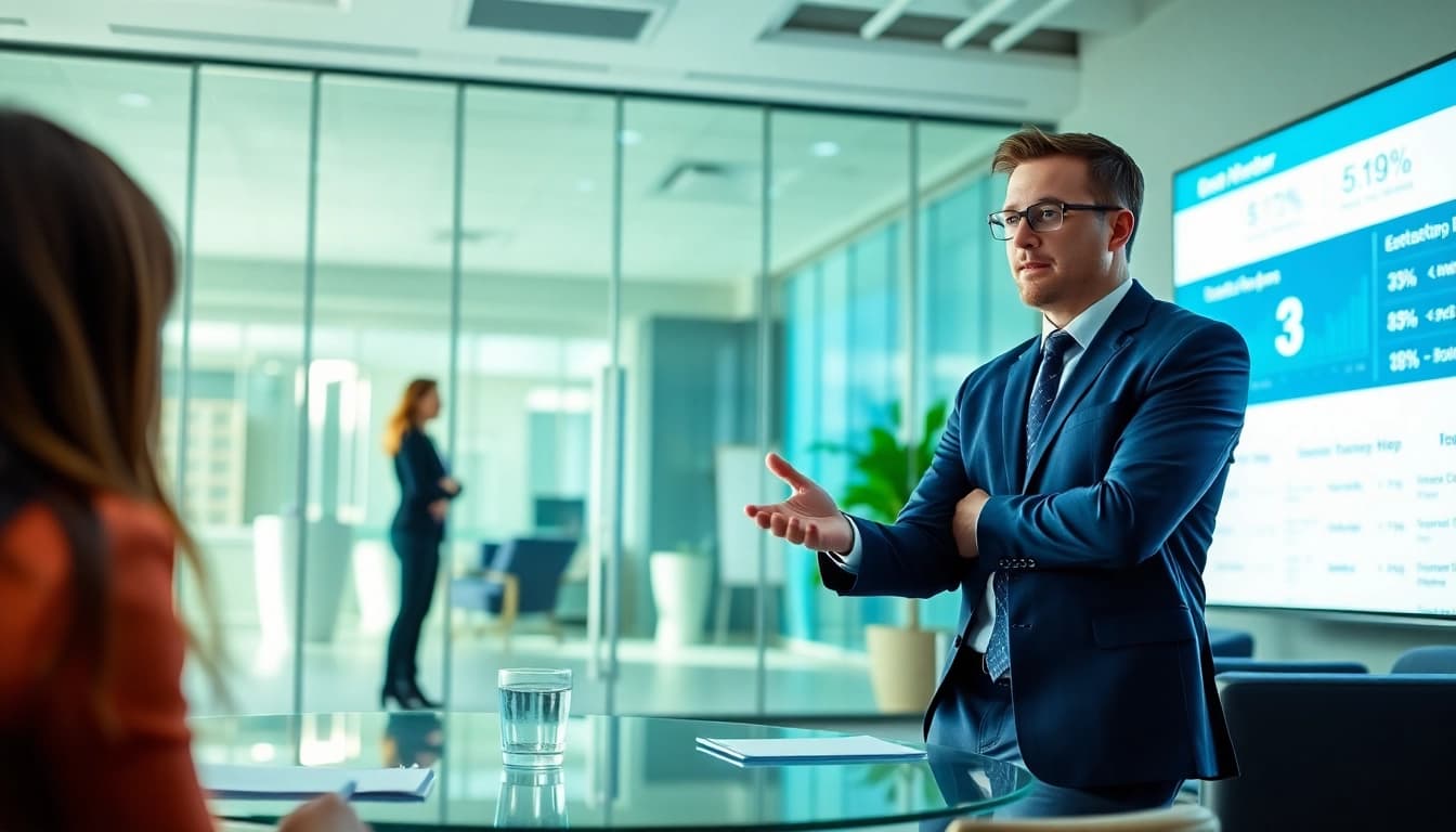 Headhunter Schweiz in einem modernen Büro,Interview mit kandidaten.