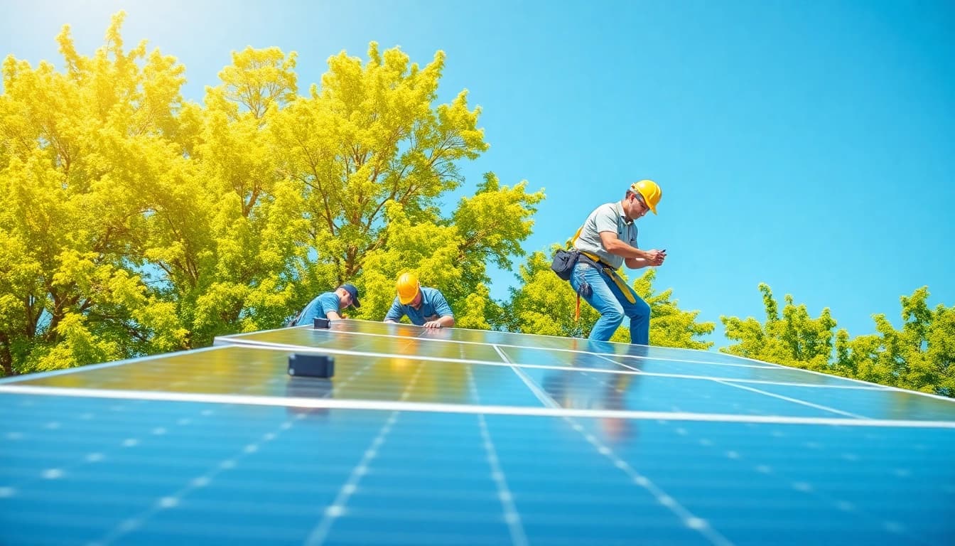 Optimieren Sie Photovoltaik Leads durch professionelle Installation von Solaranlagen auf einem modernen Dach.