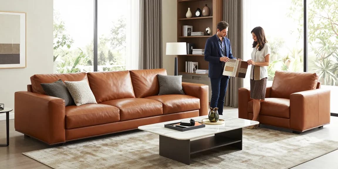 Baxter Möbel Erfahrungen in einem luxuriösen Wohnzimmer mit einem eleganten Baxter Sofa und Designerakzenten.