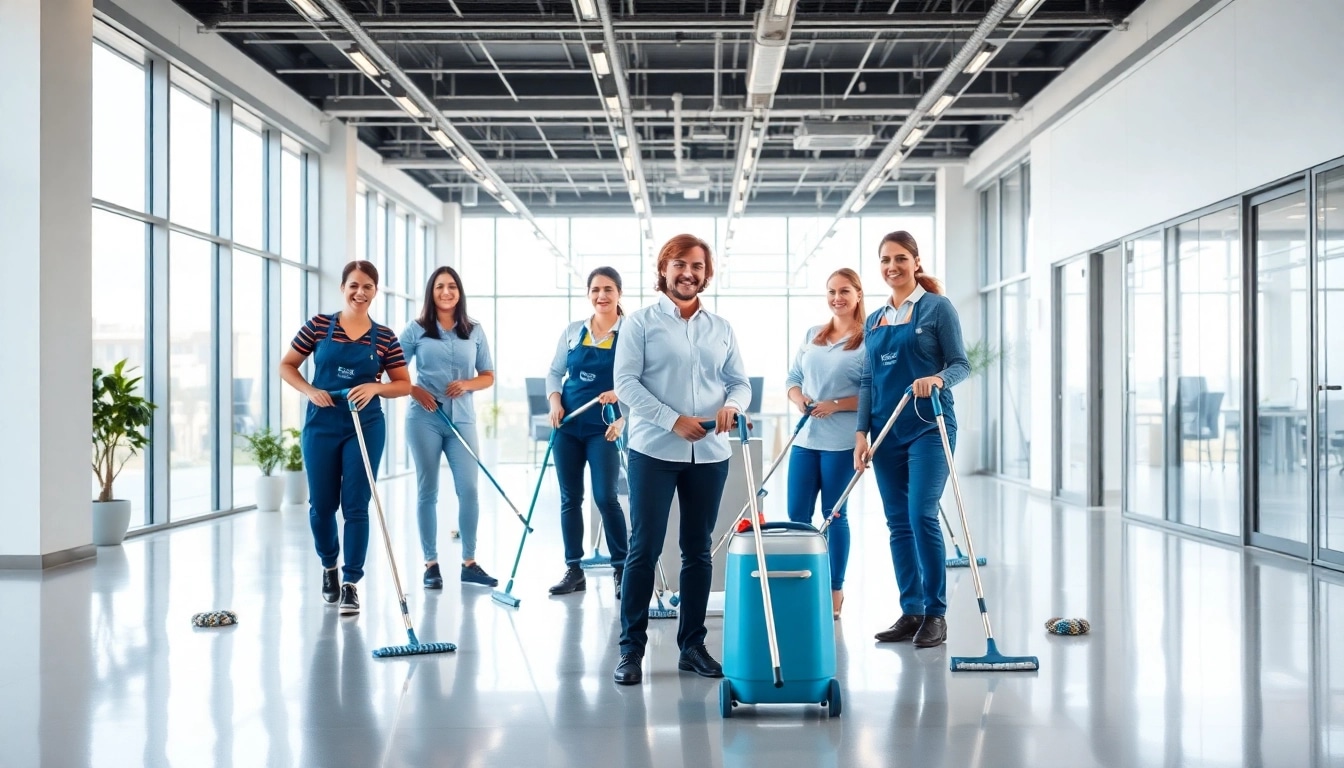Effiziente Gebäudereinigung Ulm von professionellen Reinigungskräften in modernen Büros.