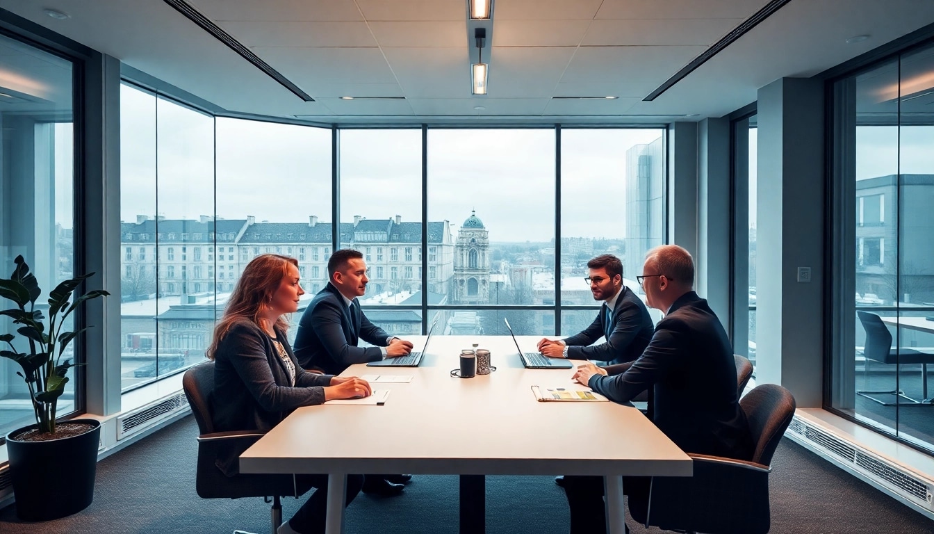 Professionelle Headhunter Mannheim im modernen Büro bei der Zusammenarbeit zur Personalvermittlung.