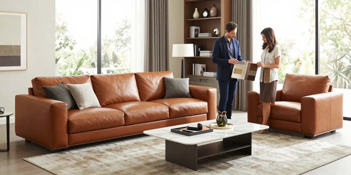 Baxter Möbel Erfahrungen in einem luxuriösen Wohnzimmer mit einem eleganten Baxter Sofa und Designerakzenten.