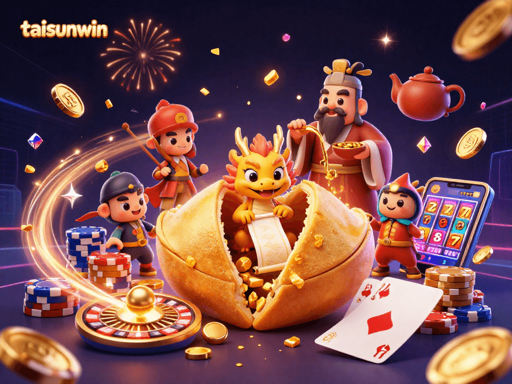 Get ready to win big with taisunwin in this thrilling, dynamic casino illustration!