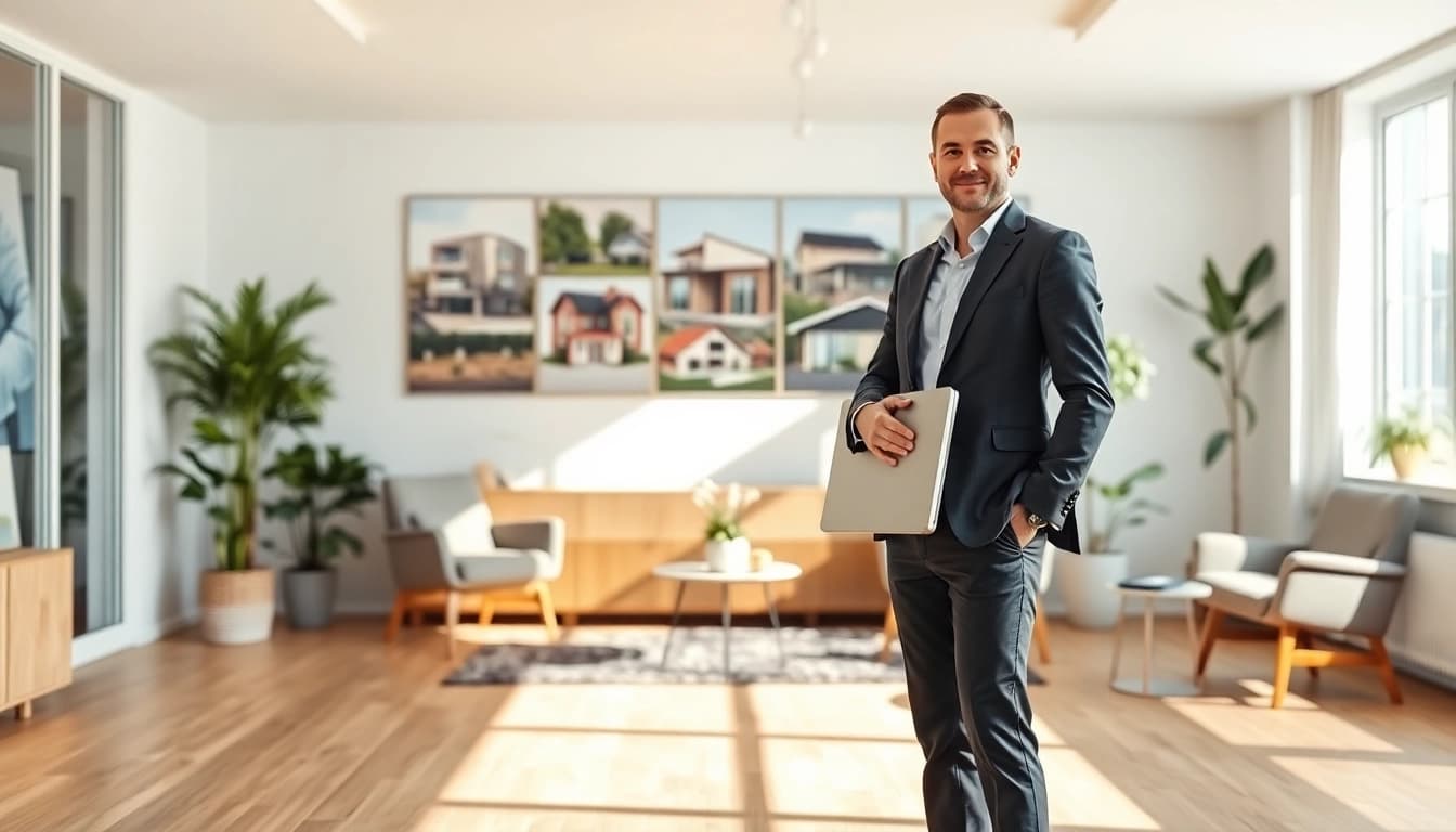 Immobilienmakler Frankfurt Ginnheim präsentiert Immobilien in einer modernen Büroumgebung.