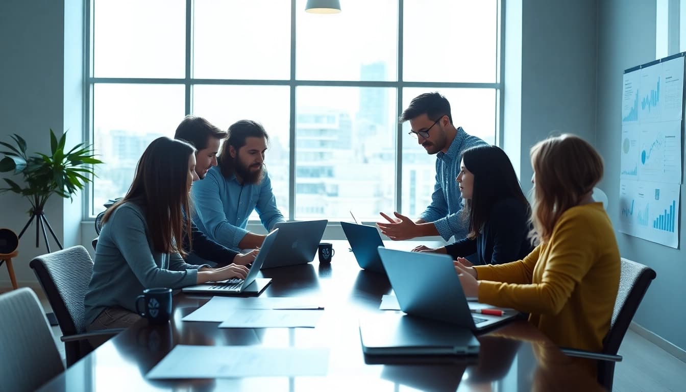 Online Marketing Strategie in einem dynamischen Team umsetzen.