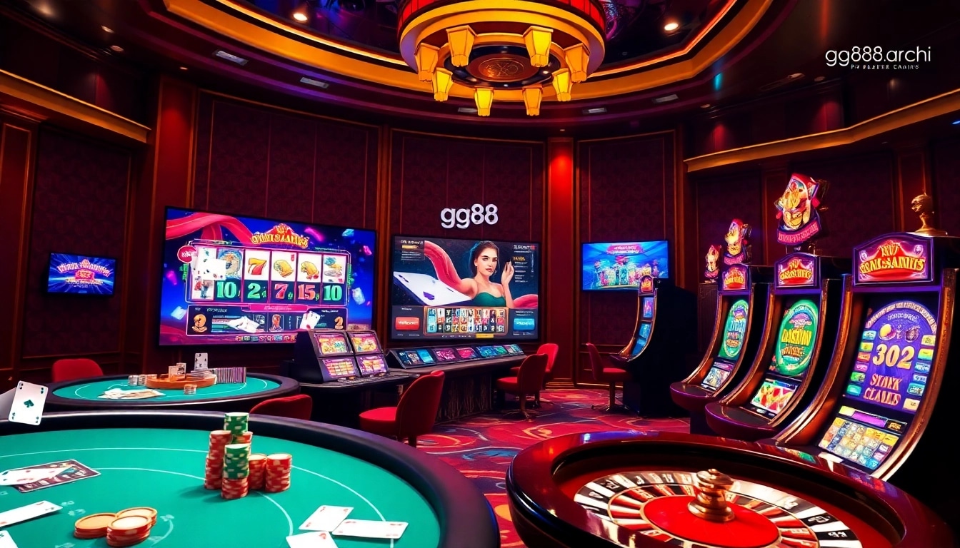 Experience excitement at gg88.archi with vibrant casino games, poker tables, and dynamic slots.