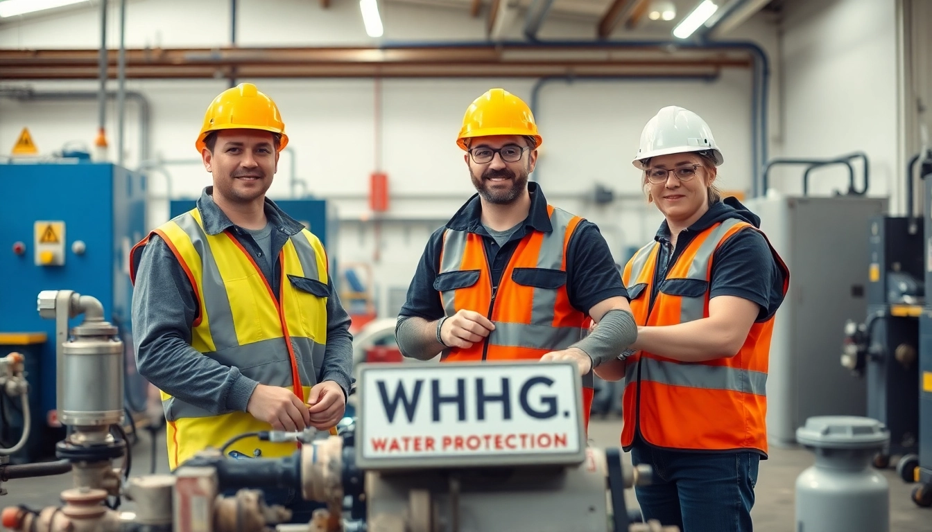 Installation durch zertifizierten WHG Fachbetrieb, der professionelle Ausführung in einem industriellen Umfeld zeigt.