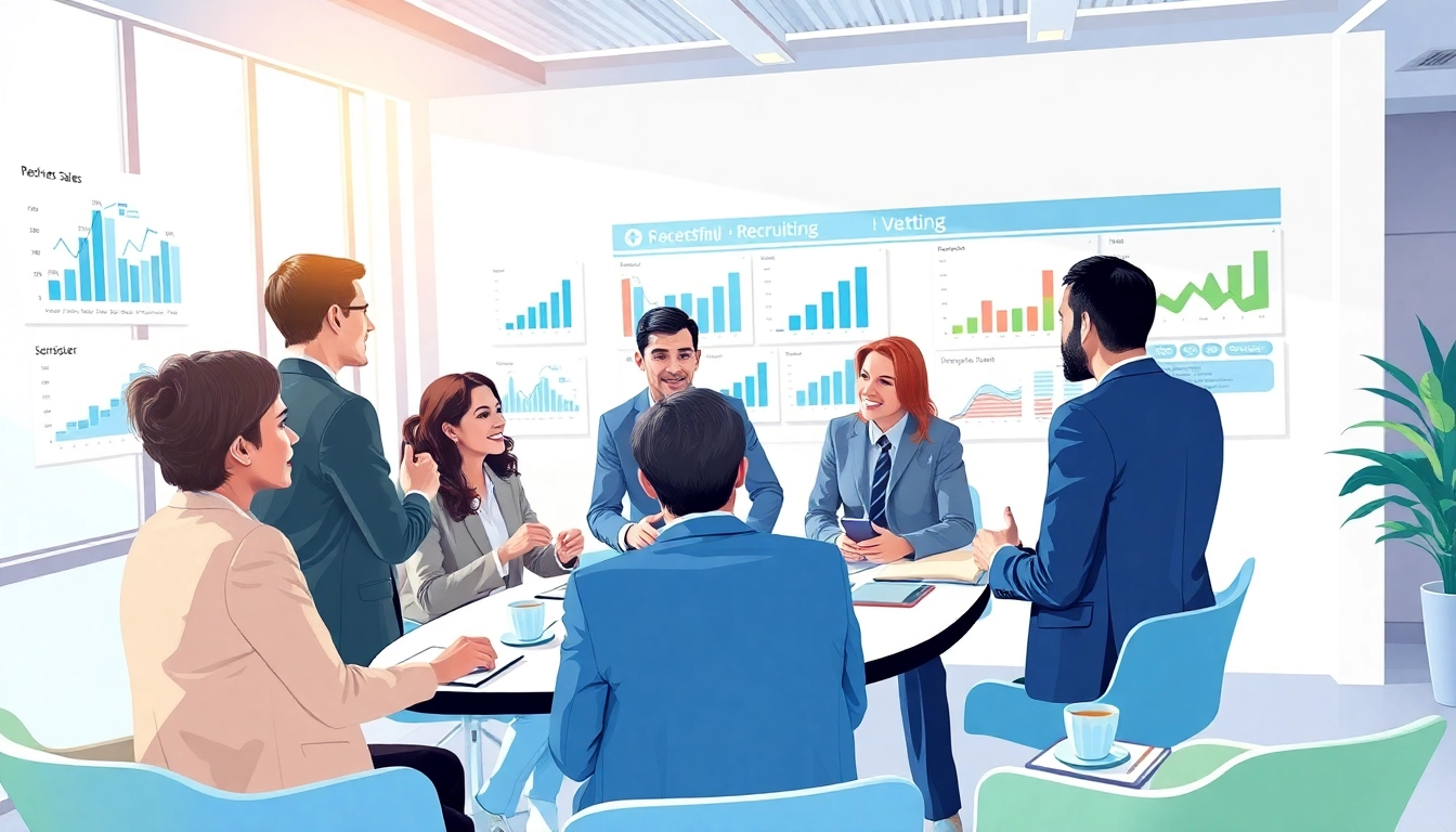 Discover effective strategies for Recruiting im technischen Vertrieb with professionals discussing sales growth in a modern office.