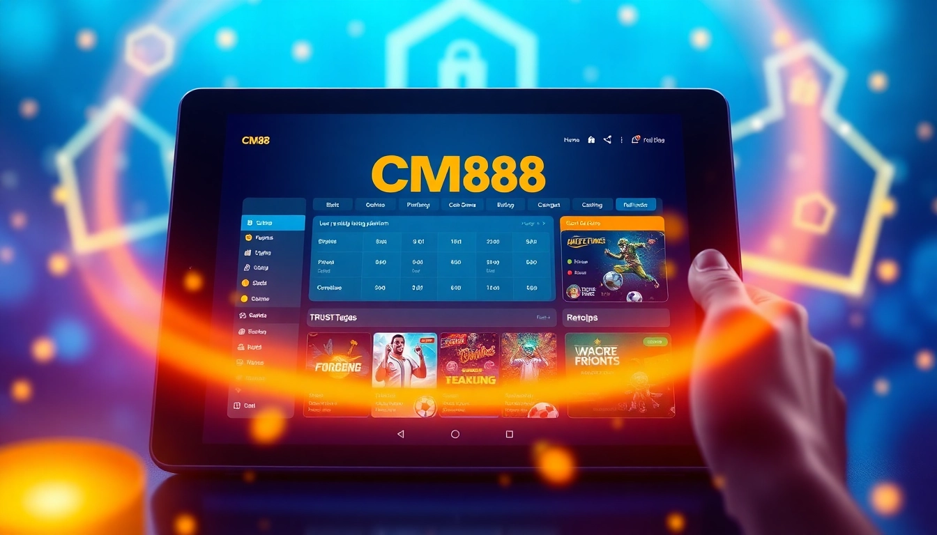 CM88 online betting interface showcasing vibrant gaming options and secure environment