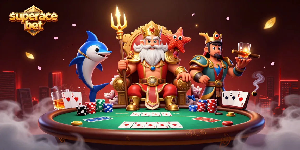Engage with the superace bet platform, featuring a vibrant underwater casino themed illustration.