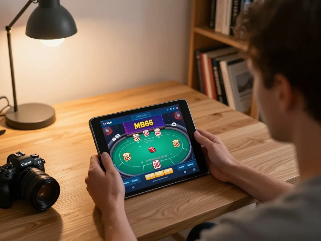 Playing on the MB66 app for an engaging gambling experience at home.