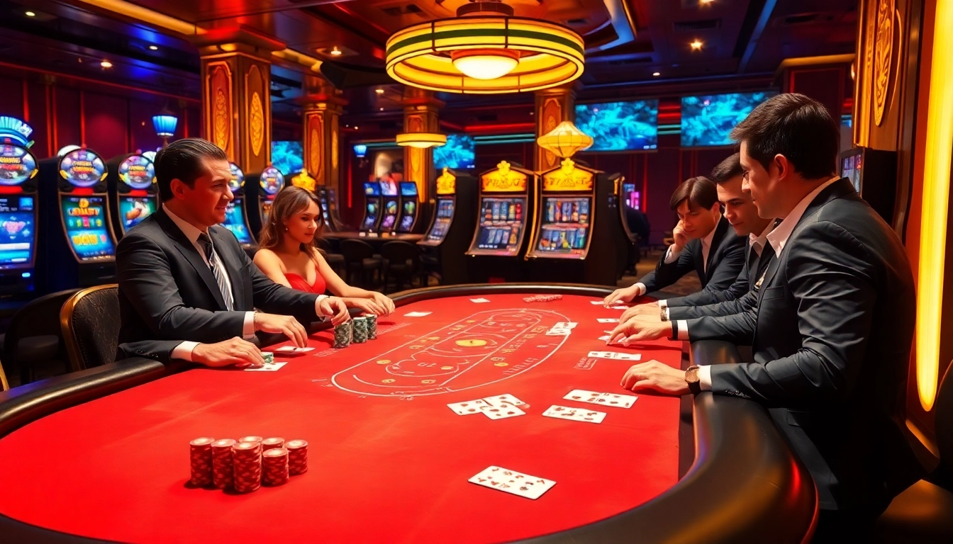 Players strategizing at a casino poker table enhanced with PlagAware integrity technology.