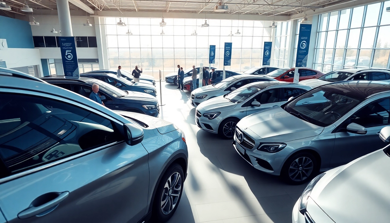 Auto kaufen im modernen Autohaus mit vielfältiger Fahrzeugauswahl und einladender Atmosphäre.