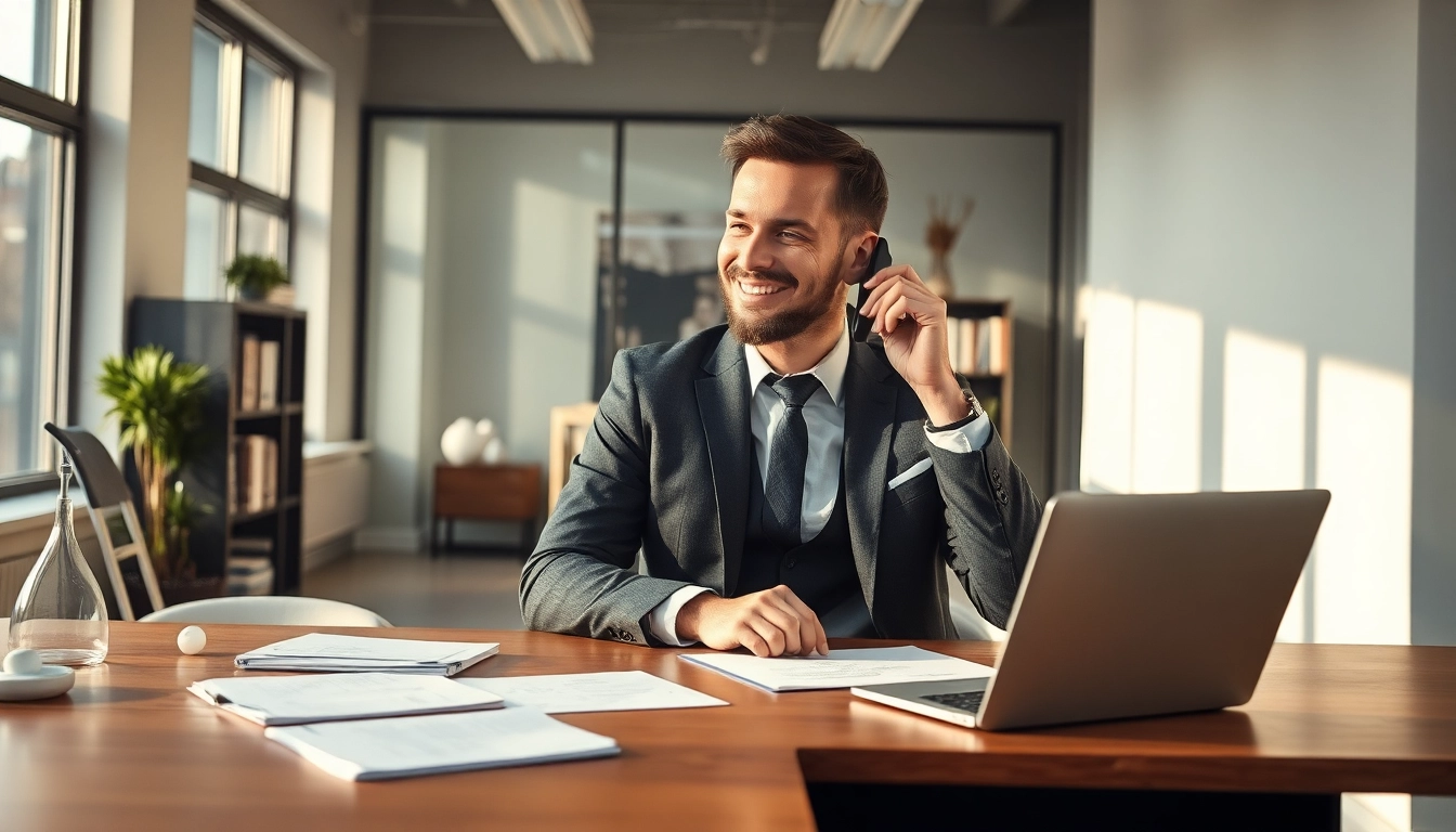 Headhunter Schweiz am Schreibtisch, professionell und dynamisch.
