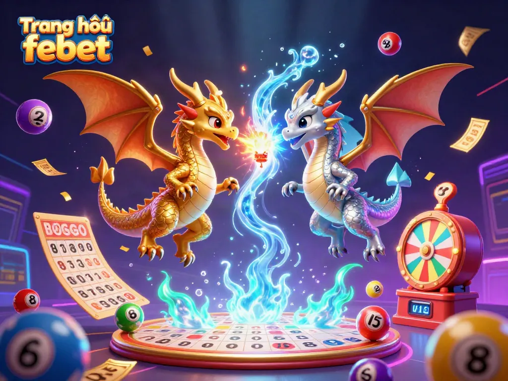 Engage with the excitement of Trang chủ febet featuring dynamic 3D dragons and vibrant lottery elements.