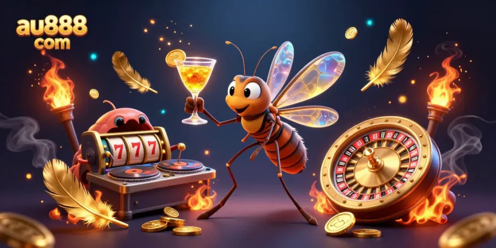 Engage in exciting gameplay at au888 com with rich casino visuals featuring colorful characters and elements.