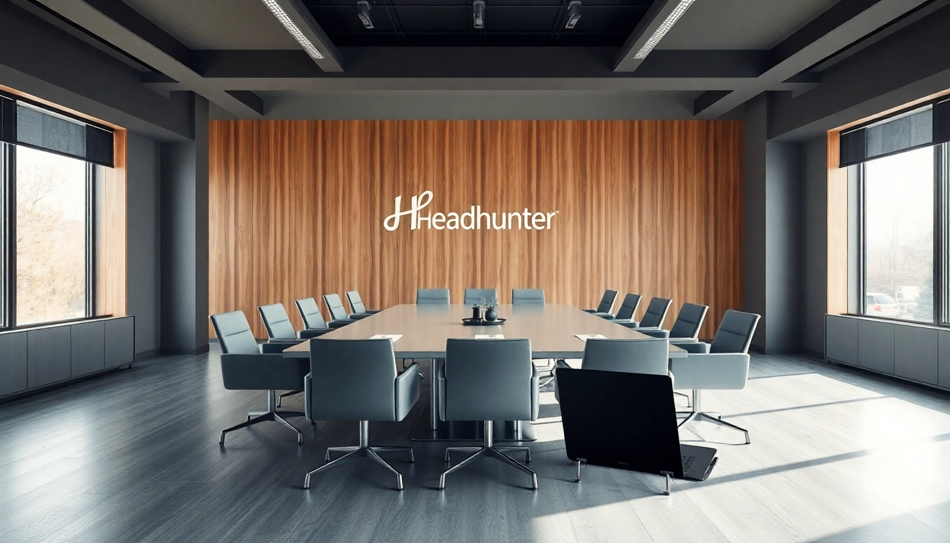 Headhunter Gastronomie: Modernes Büro mit elegantem Konferenztisch und Tageslicht.