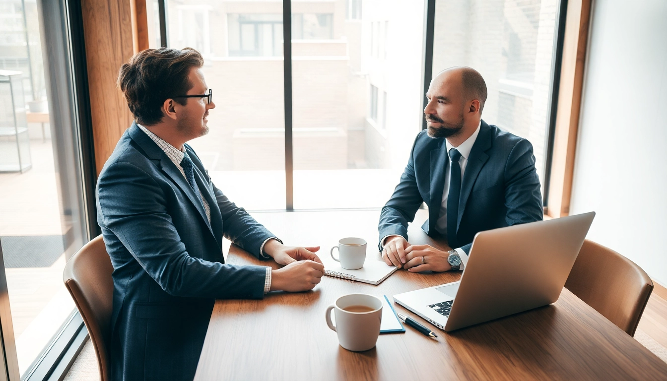 Headhunter CEO führt ein Gespräch und fördert eine professionelle Zusammenarbeit.