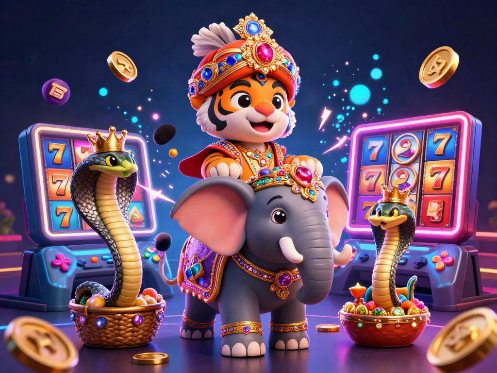 Experience thrilling gameplay at vipluck casino with colorful slot machines and vibrant characters.
