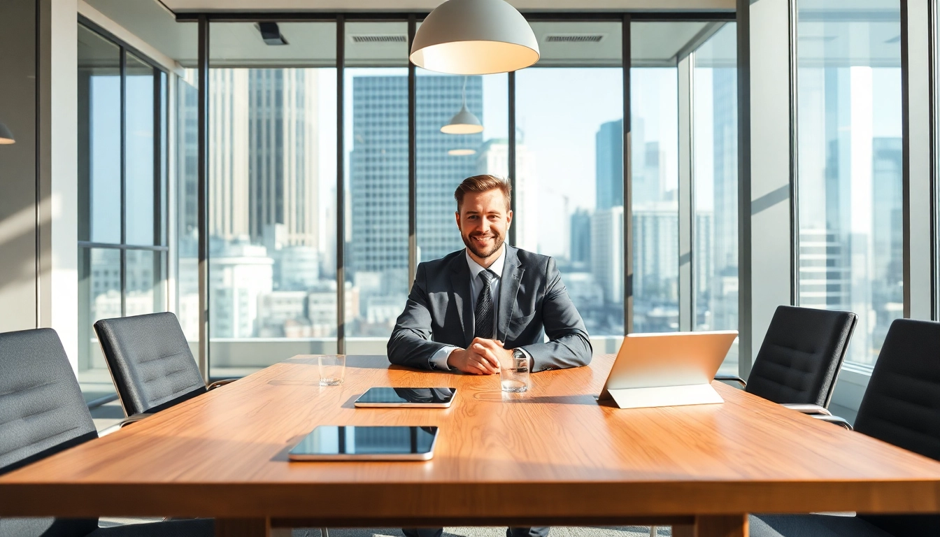 Headhunter Frankfurt interviewt Bewerber in einem modernen Büro.