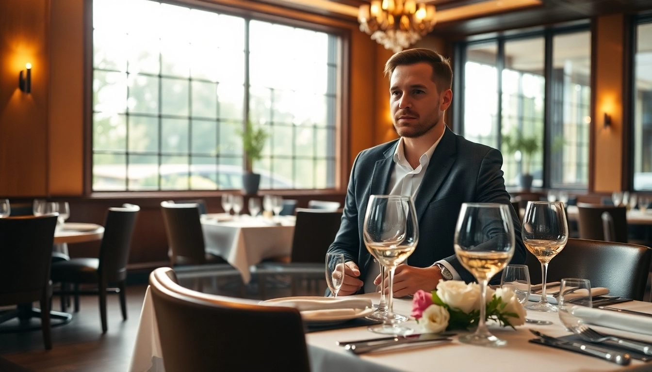 Headhunter Gastronomie bewertet Lebenslauf in elegantem Restaurant mit warmer Atmosphäre und stilvollen Details.