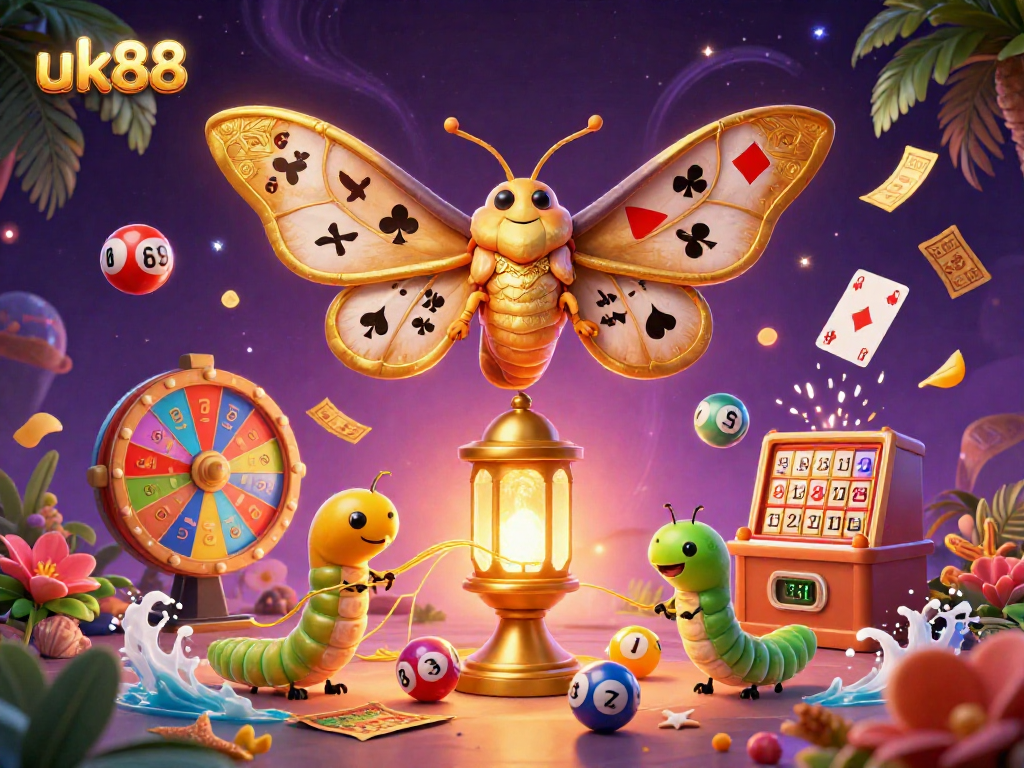 Experience thrilling gameplay at uk88 with a vibrant casino-themed illustration.