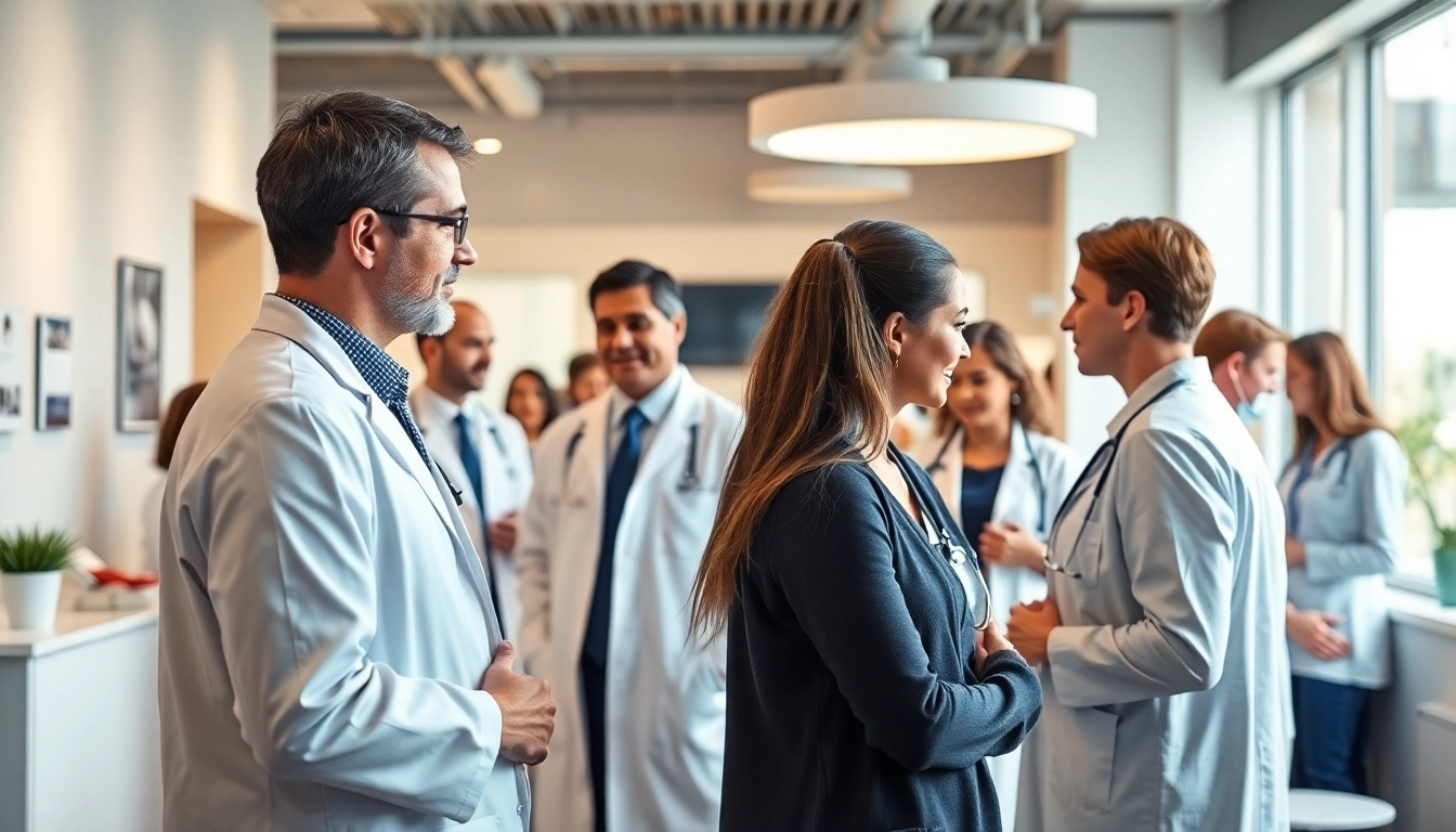Praxisfotograf München zeigt medizinische Beratungssituation mit Ärzten und Patienten.