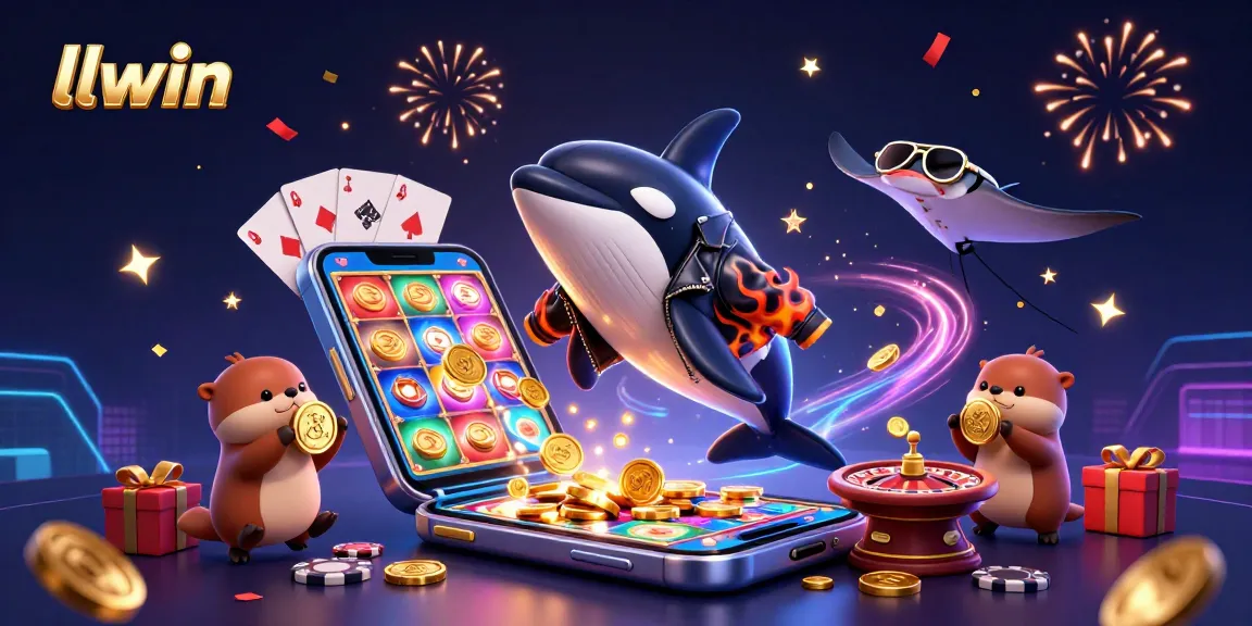 Experience exciting gameplay at llwin with colorful slot reels, festive ocean characters, and winning coins!