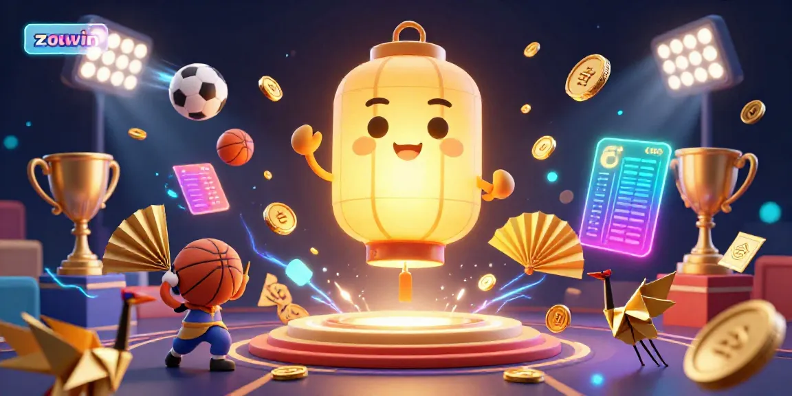 Zowin offers gamers a vibrant casino scene with dynamic sports elements, golden characters, and exciting energy.