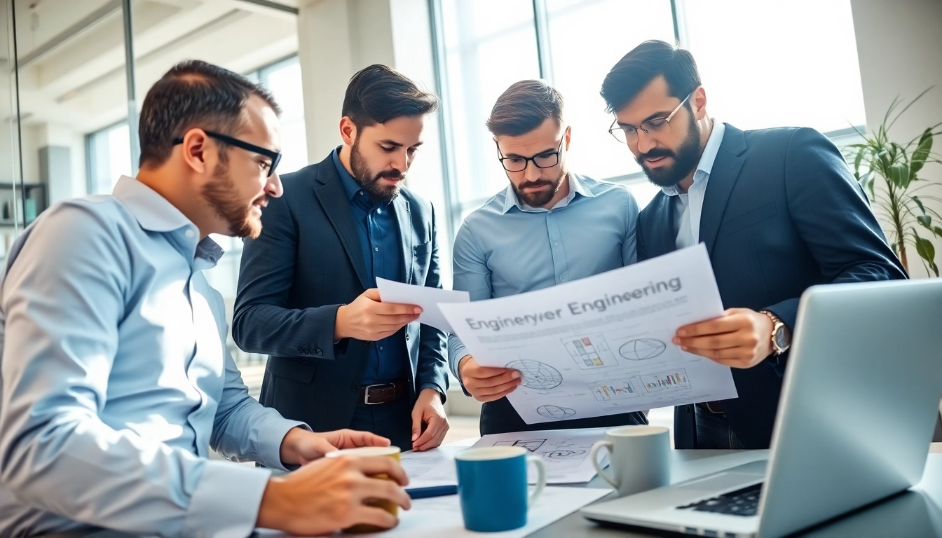 Headhunter Ingenieure analysieren Strategien zur Talentakquise in einem modernen Büro.