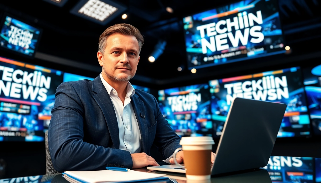 Berichterstattung über Technik News in einem modernen Nachrichtenraum, wo Aktualität und Innovation zusammentreffen.