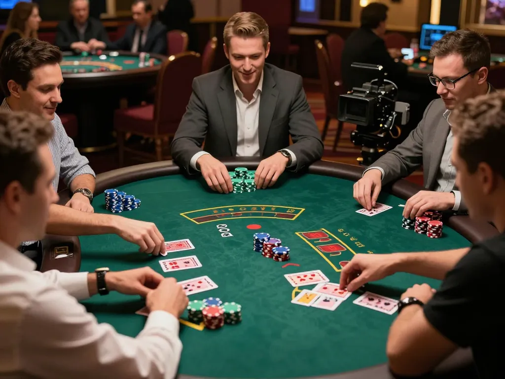 Experience engaging blackjack at QQ88 COM, where players strategize with cards and chips in luxury.