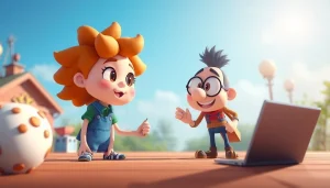 Animation Erstellen: Kreative visuelle Darstellung des Prozesses der Animationserstellung mit bunten Charakteren.