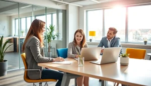 Headhunter Saarbrücken - Eine professionelle Recruitment-Sitzung im modernen Büro-Setting.