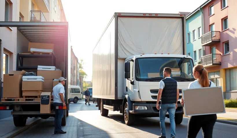 Umzugsunternehmen Leverkusen transportiert Möbel sicher und effizient in strahlendem Tageslicht.