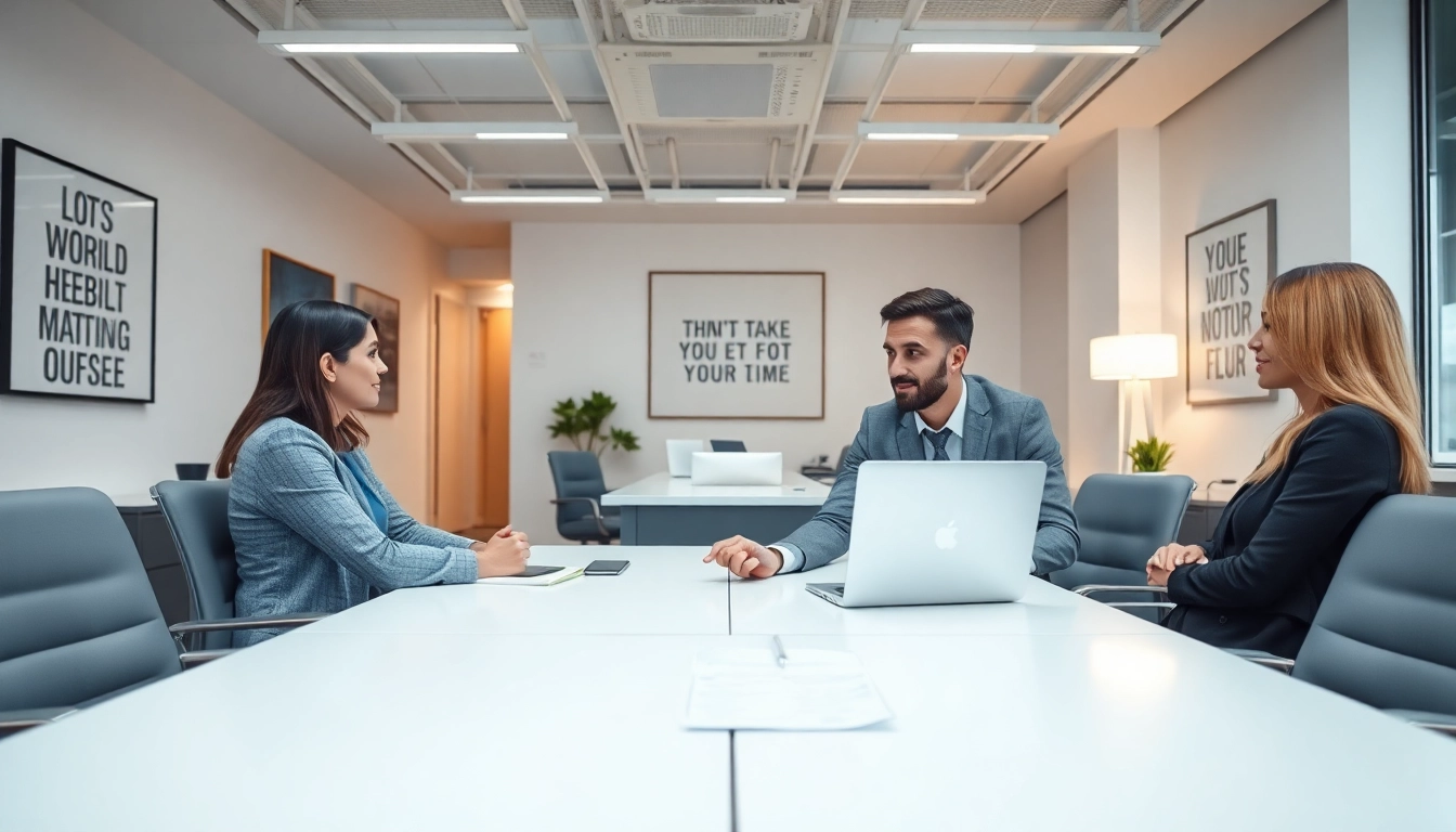 Headhunter Schweiz berät Klienten in einem modernen Büro mit einem professionellen und einladenden Ambiente.