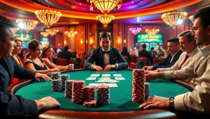 Exciting high-stakes poker action at the 789win club featuring luxurious chips and cards.