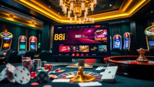 Engage with exciting online gambling at 88i đăng nhập, featuring vibrant casino elements.