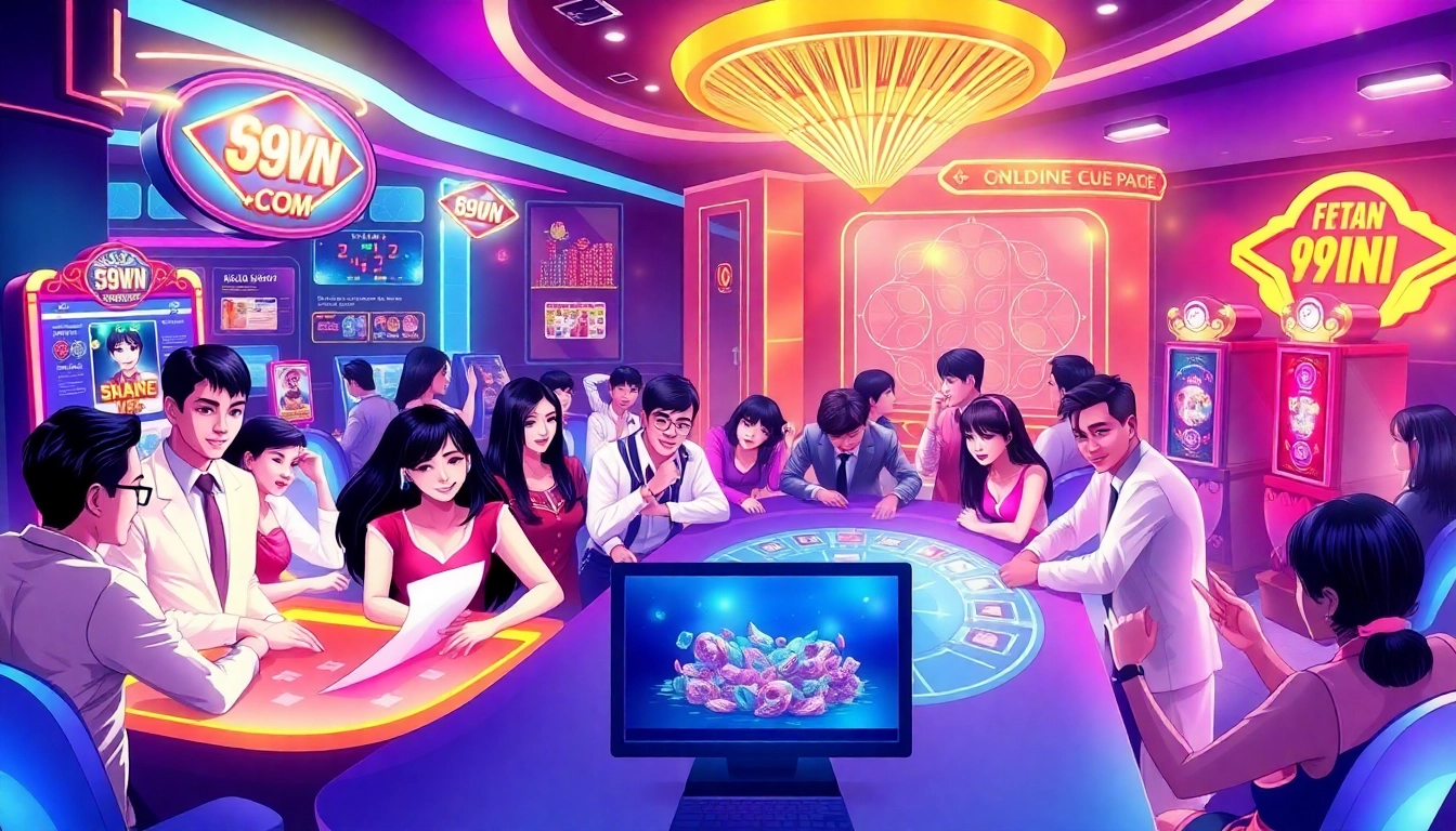 Players enjoying exciting games at 69VN.COM, showcasing vibrant online casino atmosphere