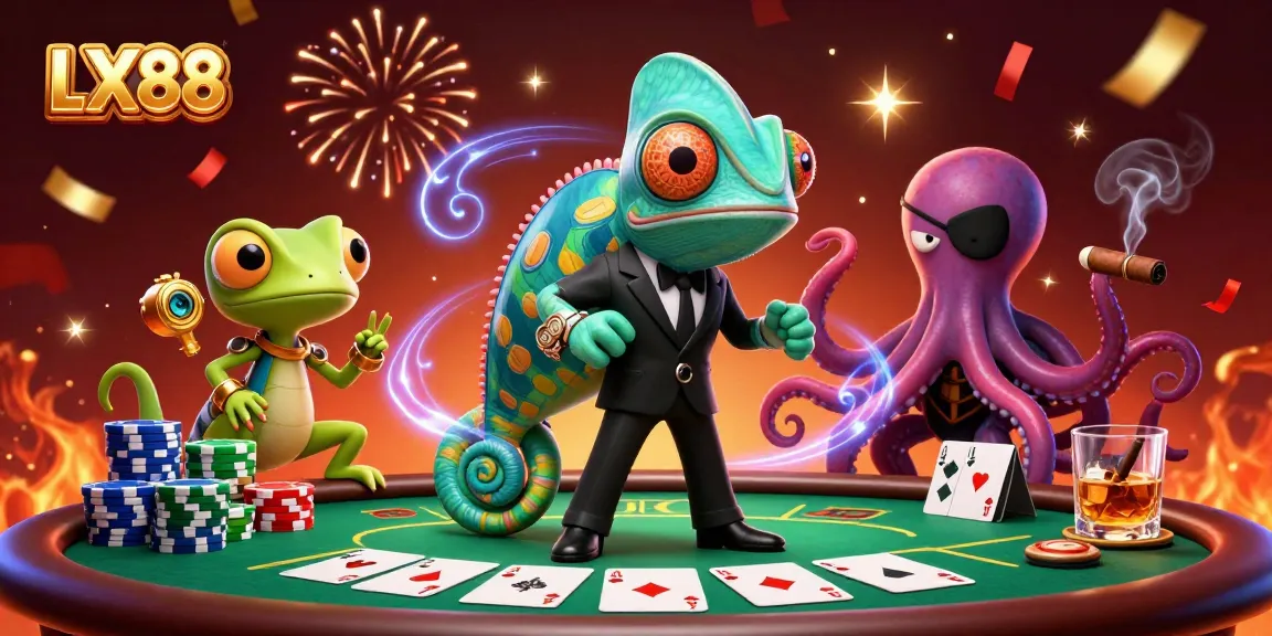 Experience exciting poker action with LX88 featuring colorful characters and abundant game elements.