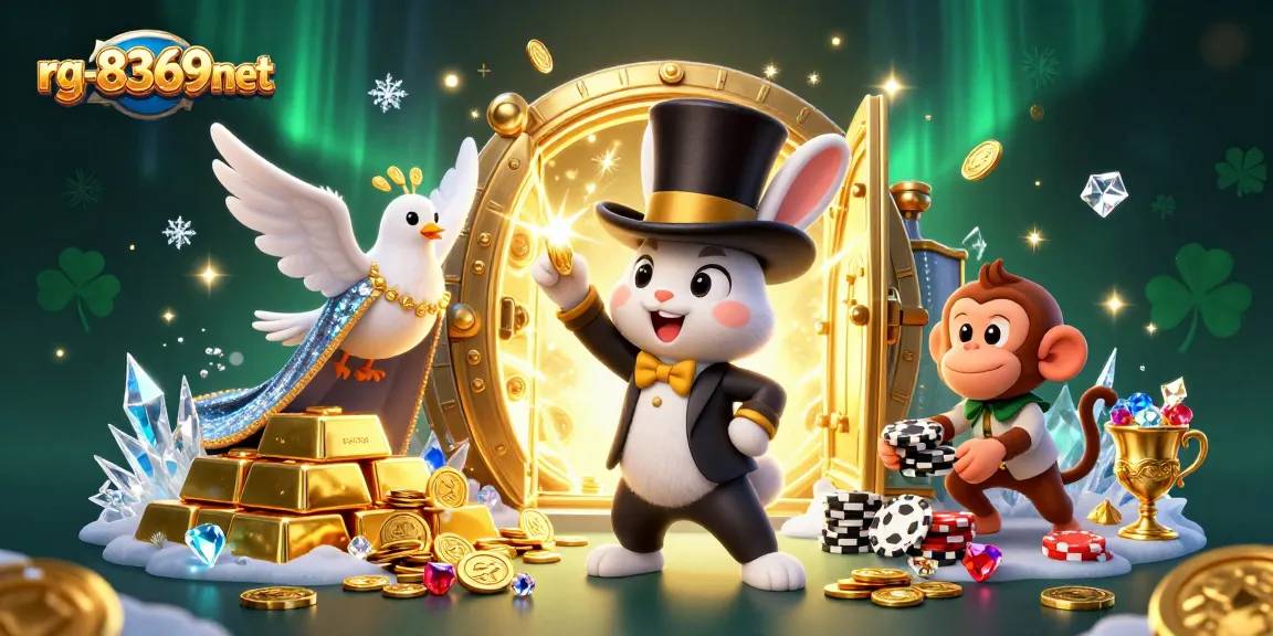 Experience thrilling gameplay with rg-8369net's vibrant 3D casino scene featuring magical characters and treasures.
