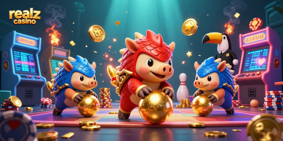Engage in thrilling games at realz casino with colorful pangolins and vibrant gaming elements.